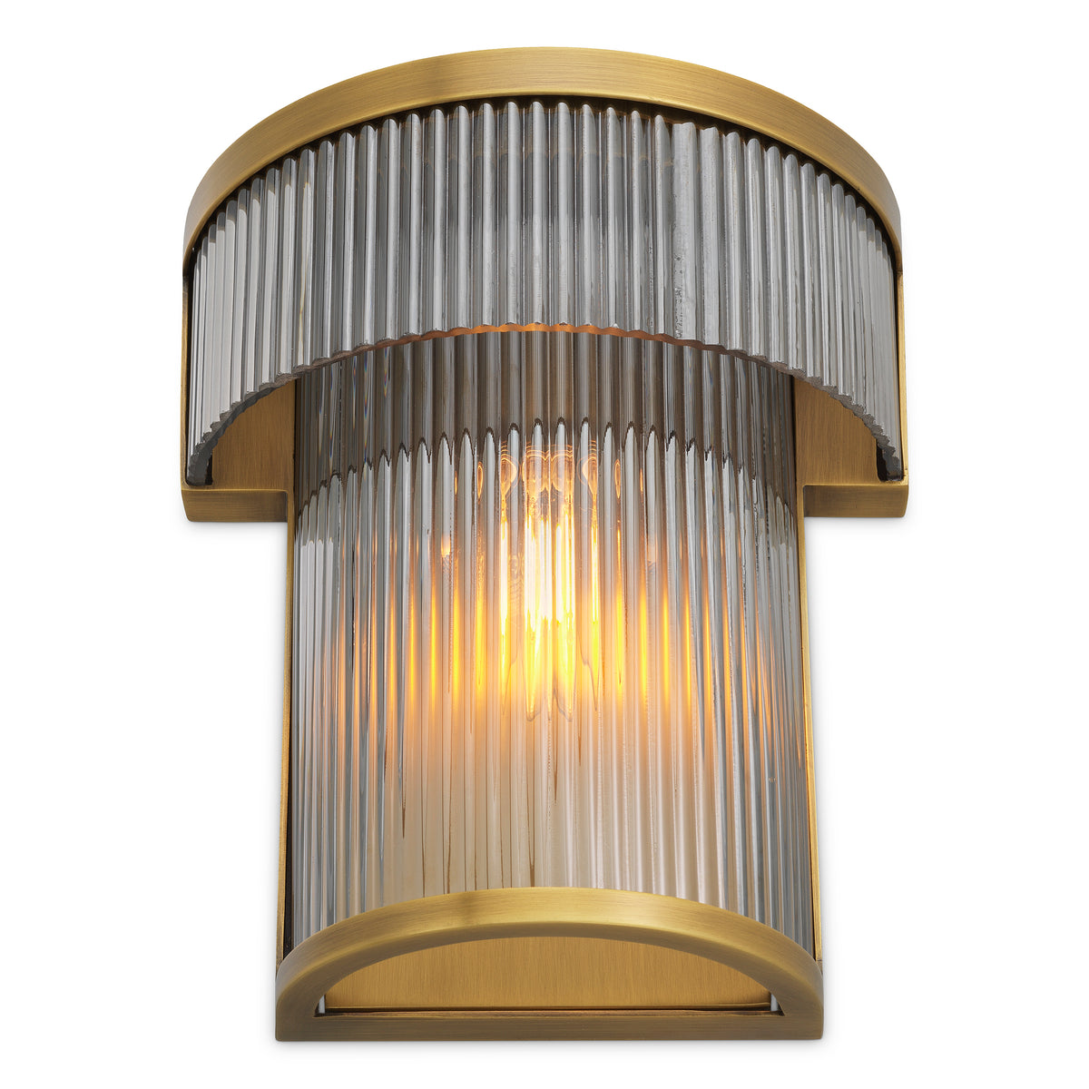 CDJ Wall Lamp Andromeda antique brass finish smoke glass by Eichholtz