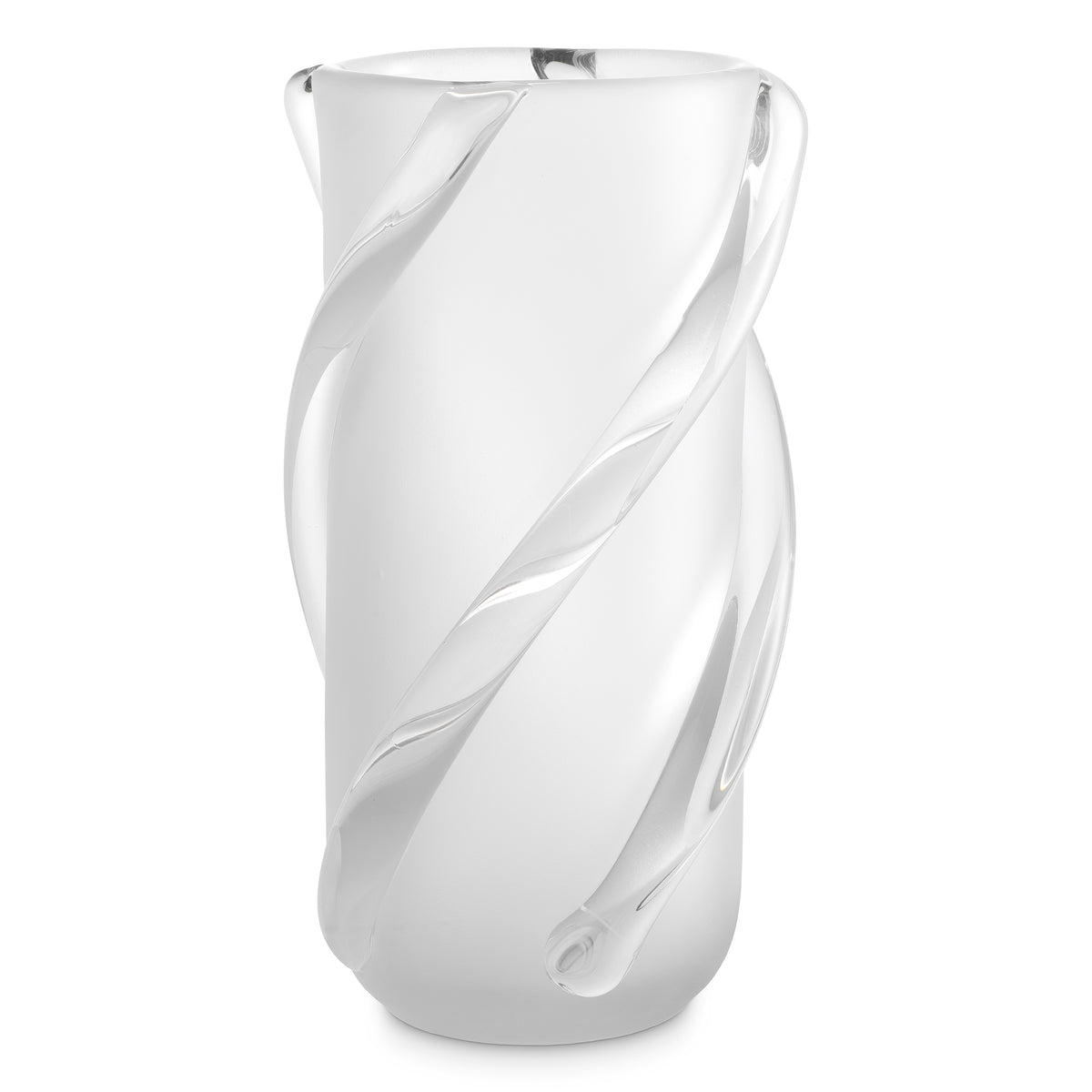 Vase Celestino L frosted white glass by Eichholtz