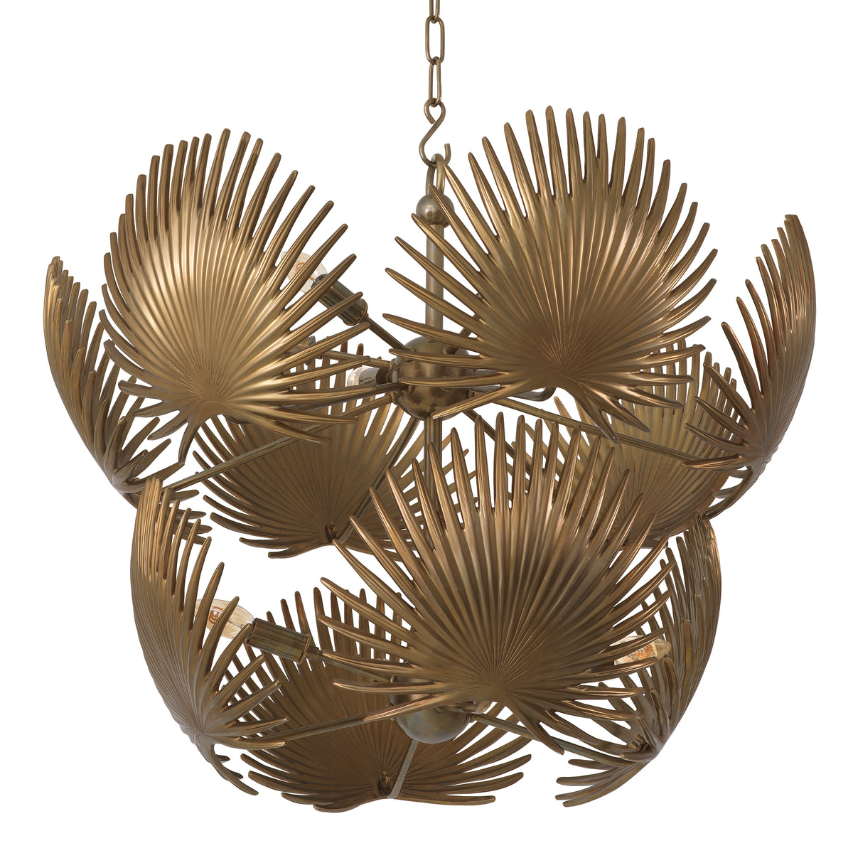 Chandelier Foliage vintage brass finish by Eichholtz