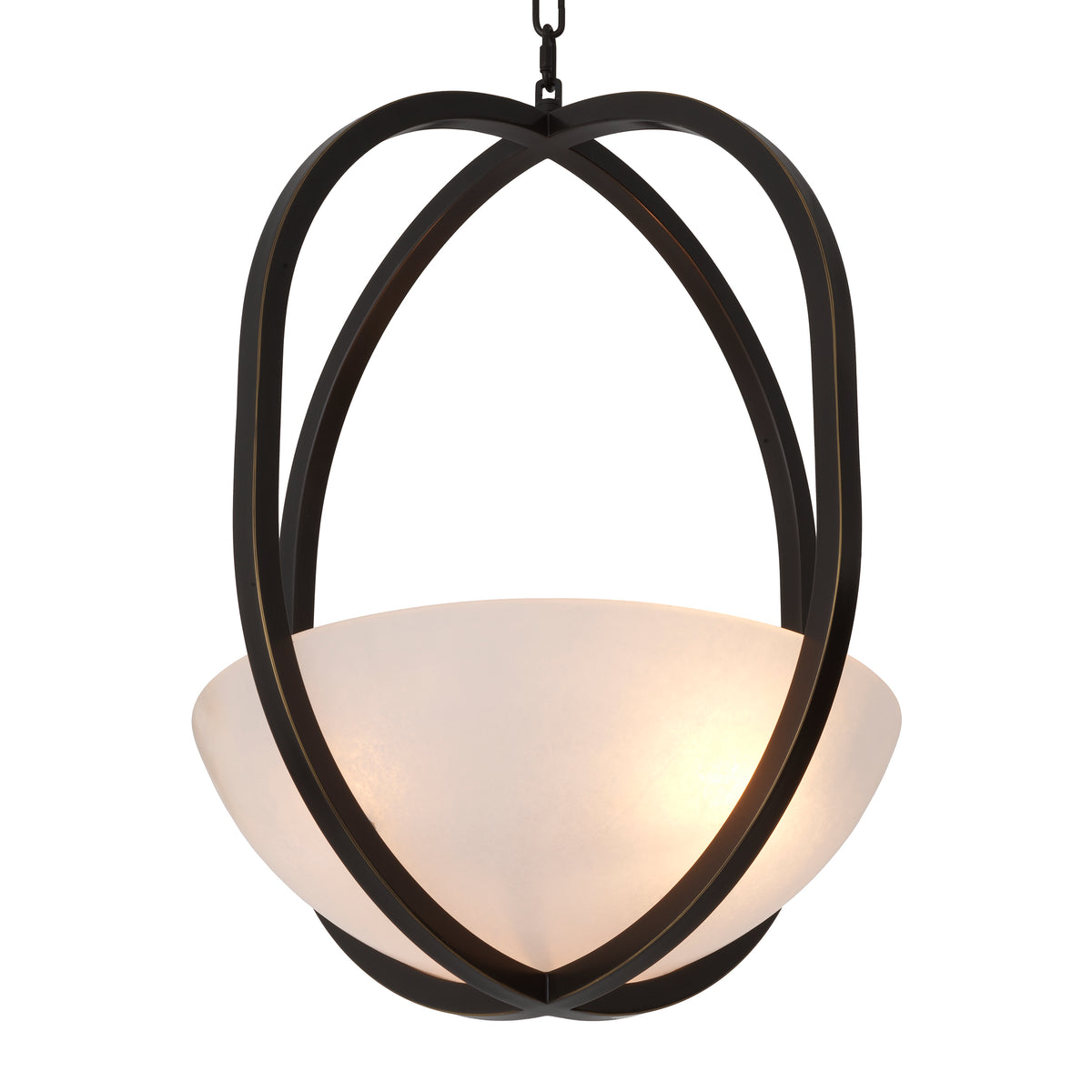 Chandelier Scapa bronze highlight finish alabaster by Eichholtz