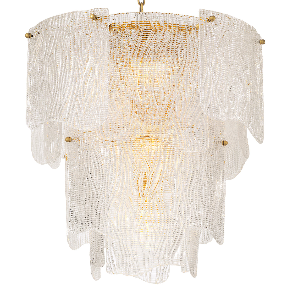 Chandelier Asinara S clear textured glass by Eichholtz