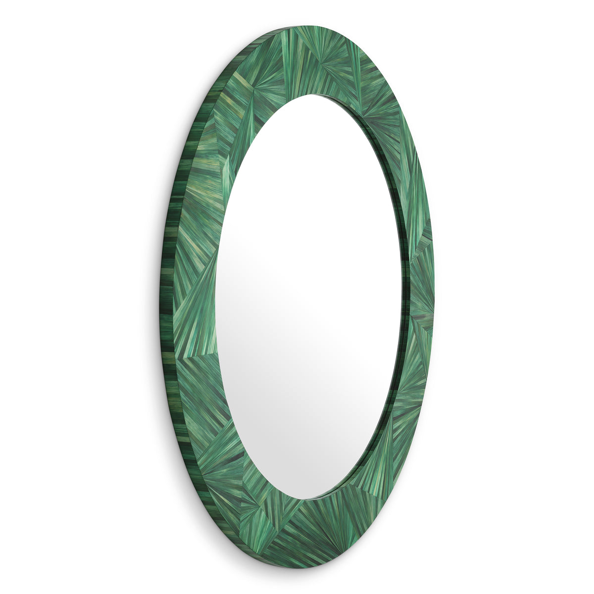 Mirror Cassara straw marquetry green by Eichholtz