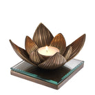 Tealight Holder Lotus vintage brass finish by Eichholtz
