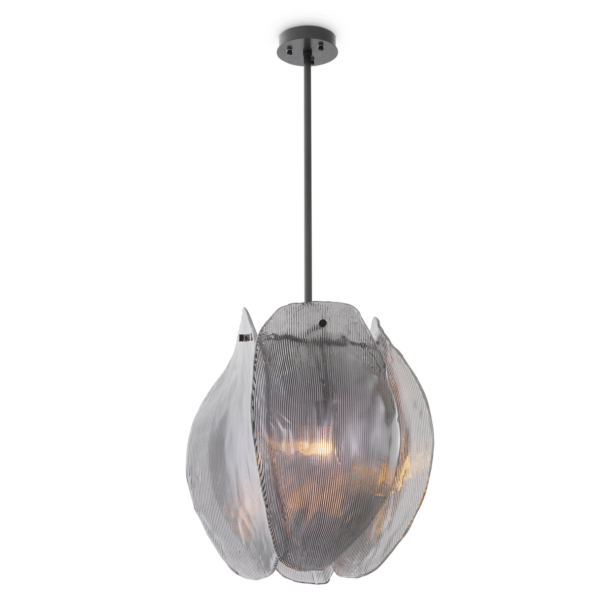 Chandelier Hibis S bronze finish smoke glass by Eichholtz