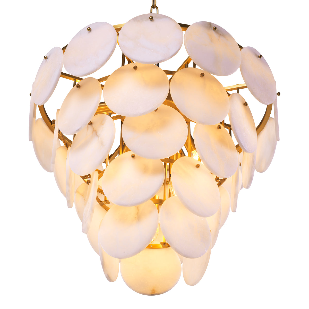 Chandelier Clementina antique brass finish alabaster by Eichholtz