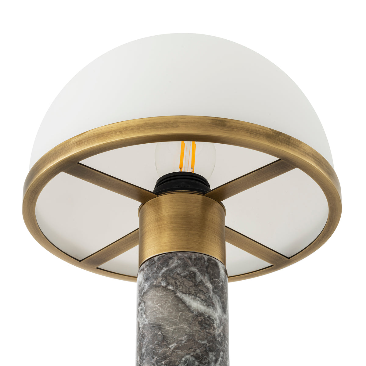 Table Lamp Ziegèl antique brass finish grey marble by Eichholtz