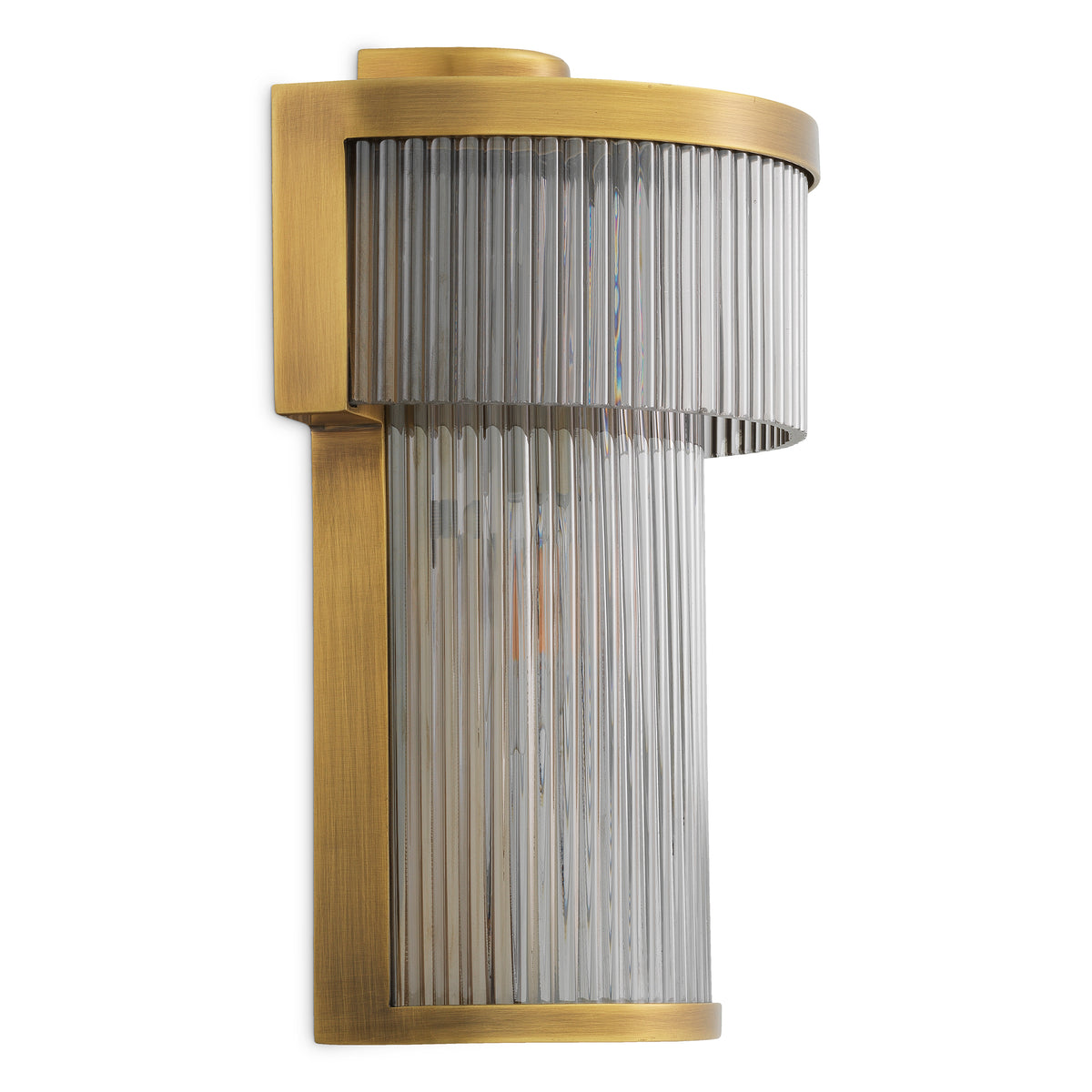 CDJ Wall Lamp Andromeda antique brass finish smoke glass by Eichholtz