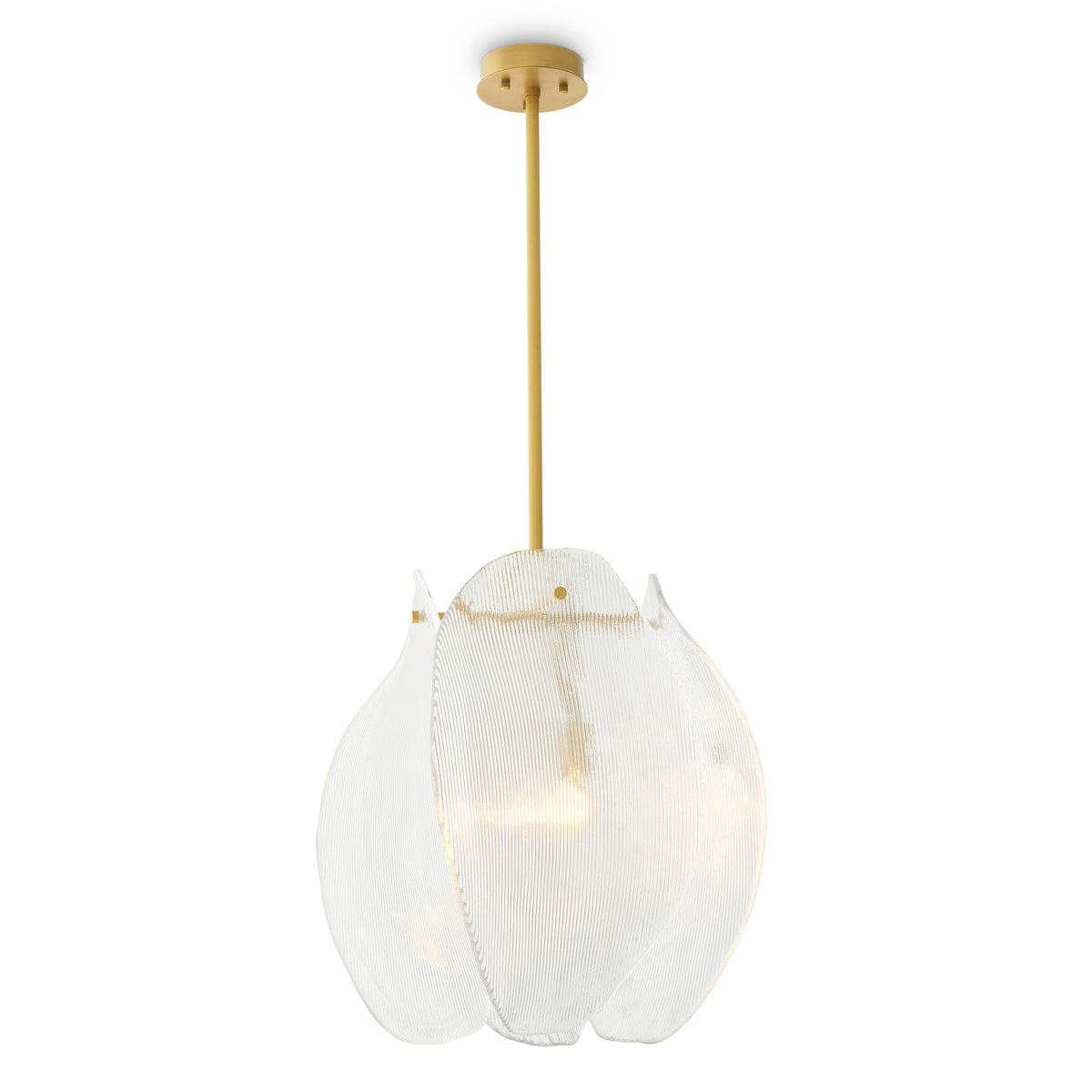 Chandelier Hibis S antique brass finish clear glass by Eichholtz