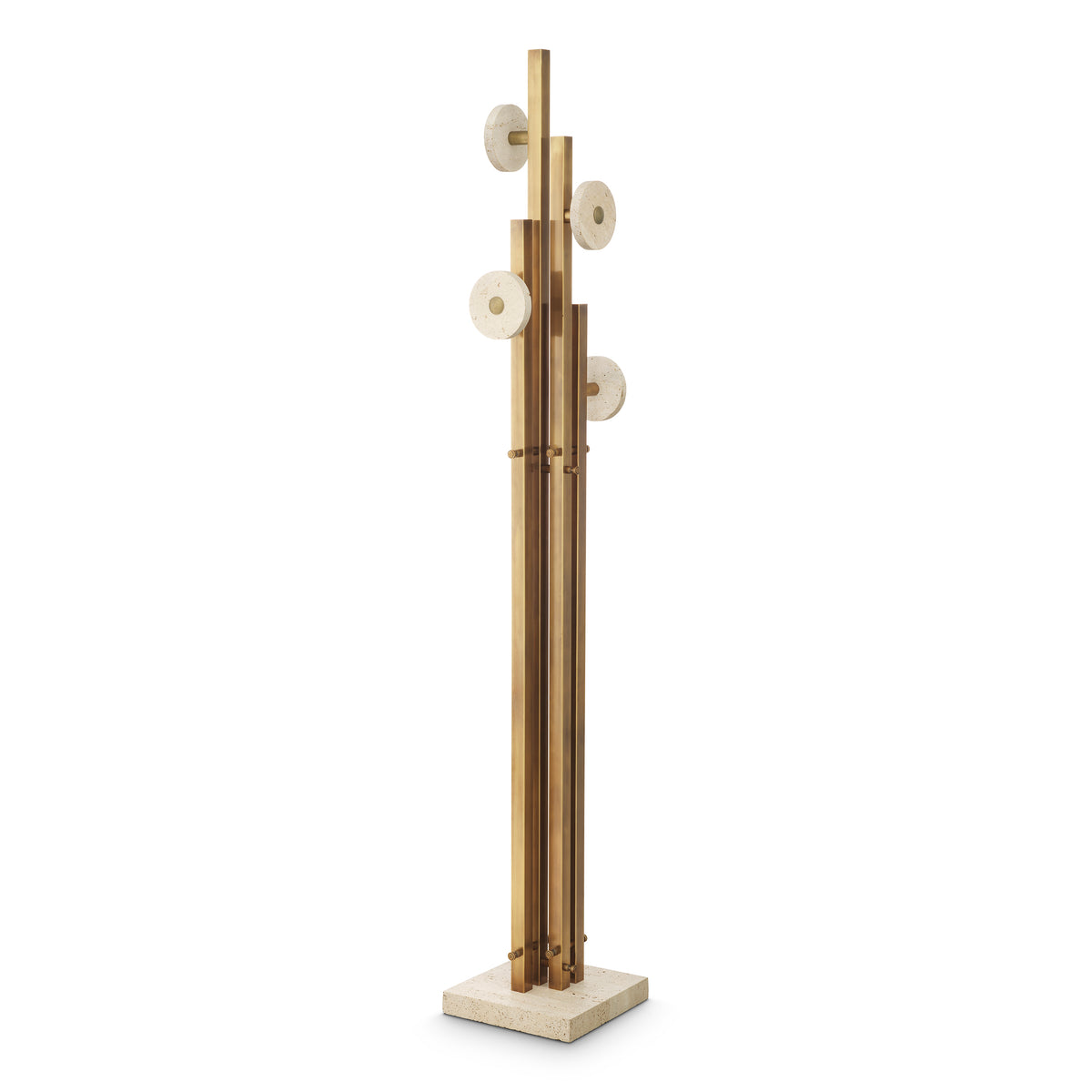 Coatrack Amadora vintage brass finish travertine by Eichholtz