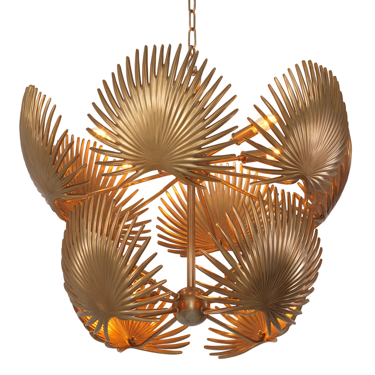 Chandelier Foliage vintage brass finish by Eichholtz