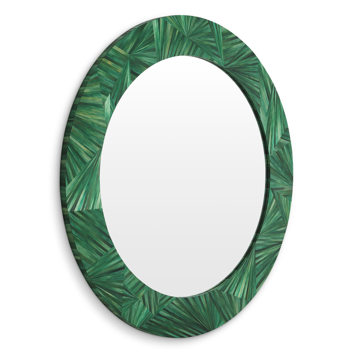 Mirror Cassara straw marquetry green by Eichholtz