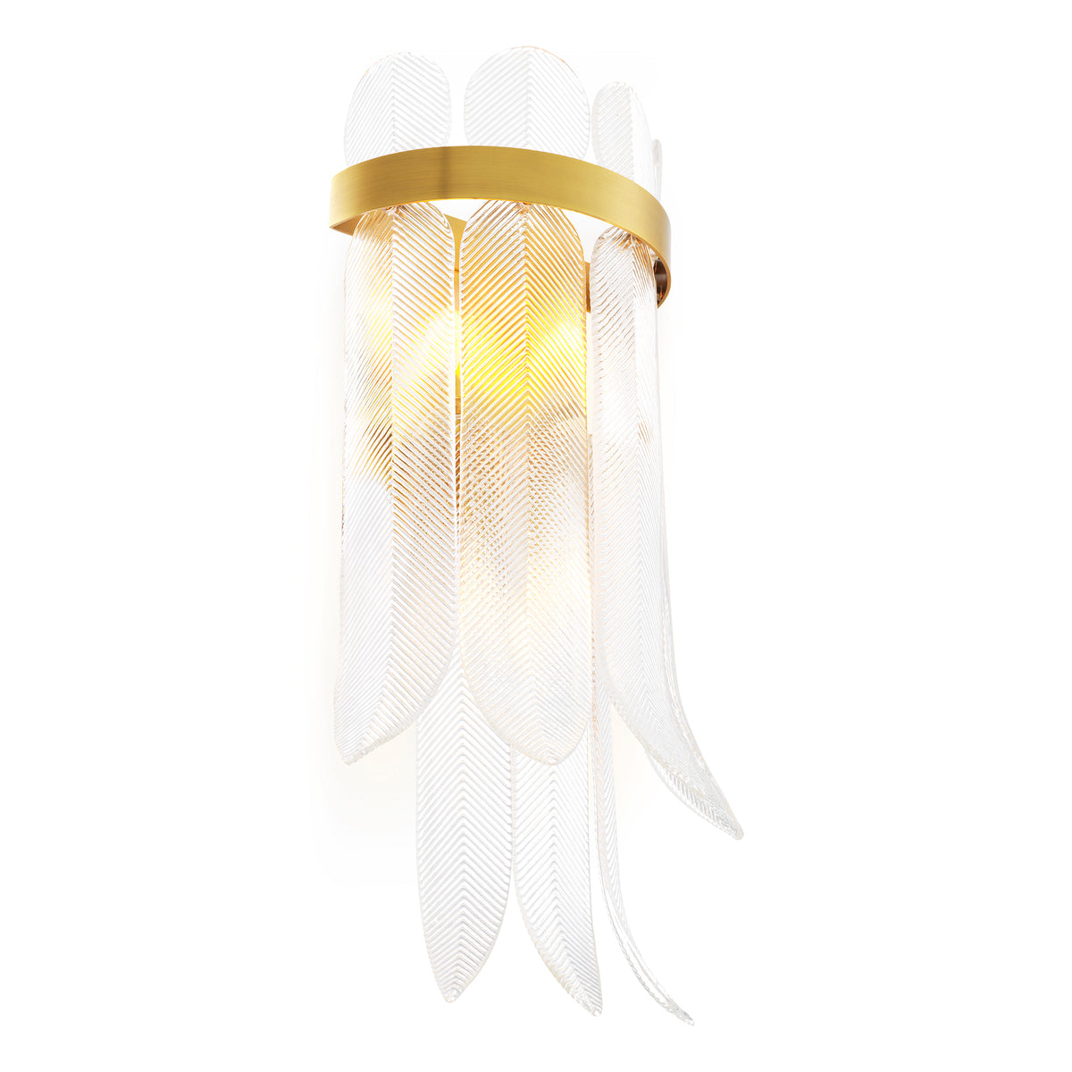 CDJ Wall Lamp Erika antique brass finish clear glass by Eichholtz