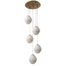 Chandelier Icarus antique brass finish alabaster by Eichholtz