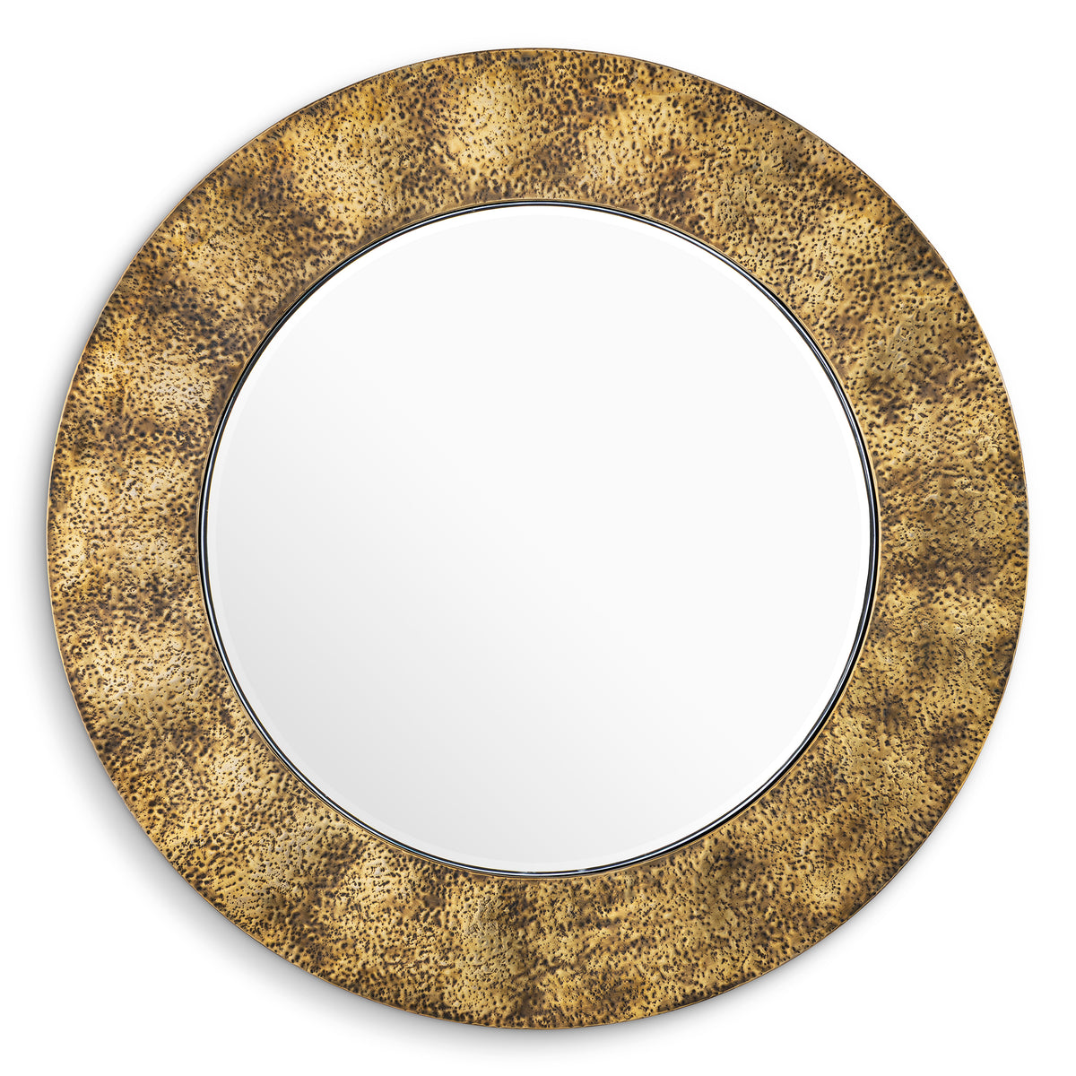 Mirror Ronin hammered vintage brass finish by Eichholtz