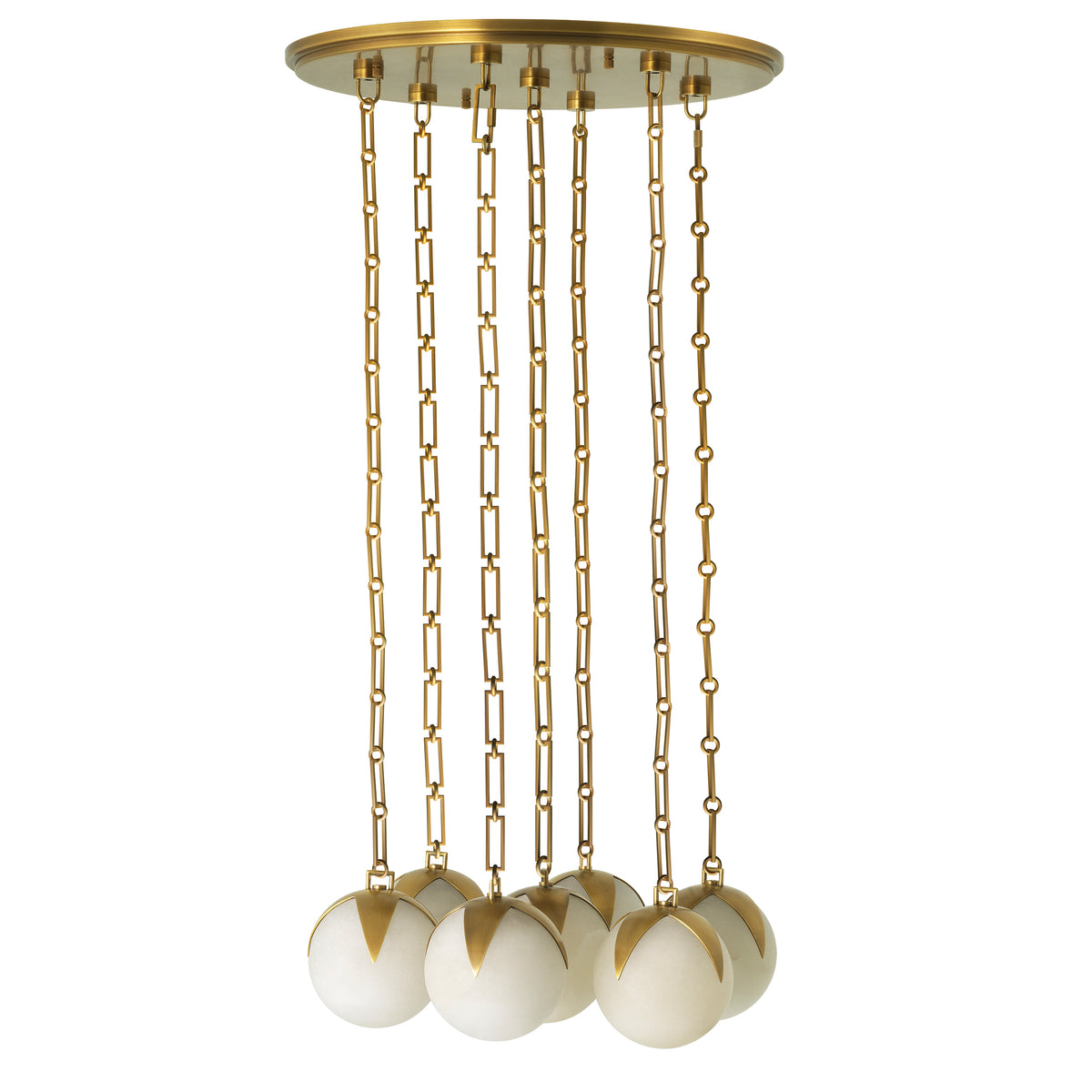 CDJ Chandelier Alesa L antique brass finish alabaster by Eichholtz