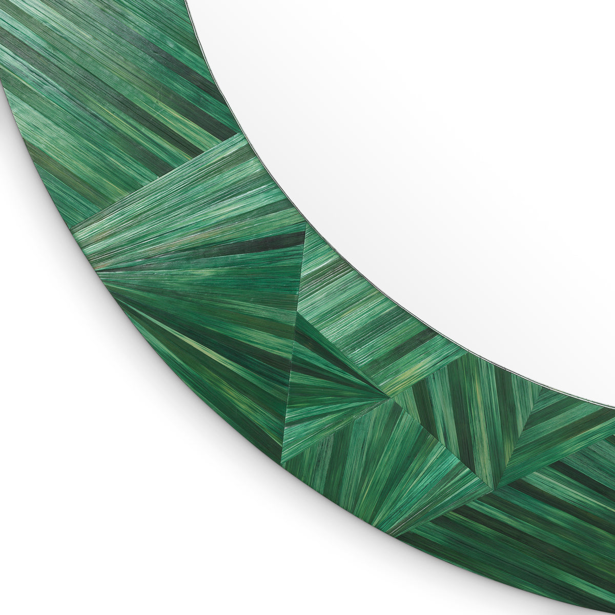 Mirror Cassara straw marquetry green by Eichholtz
