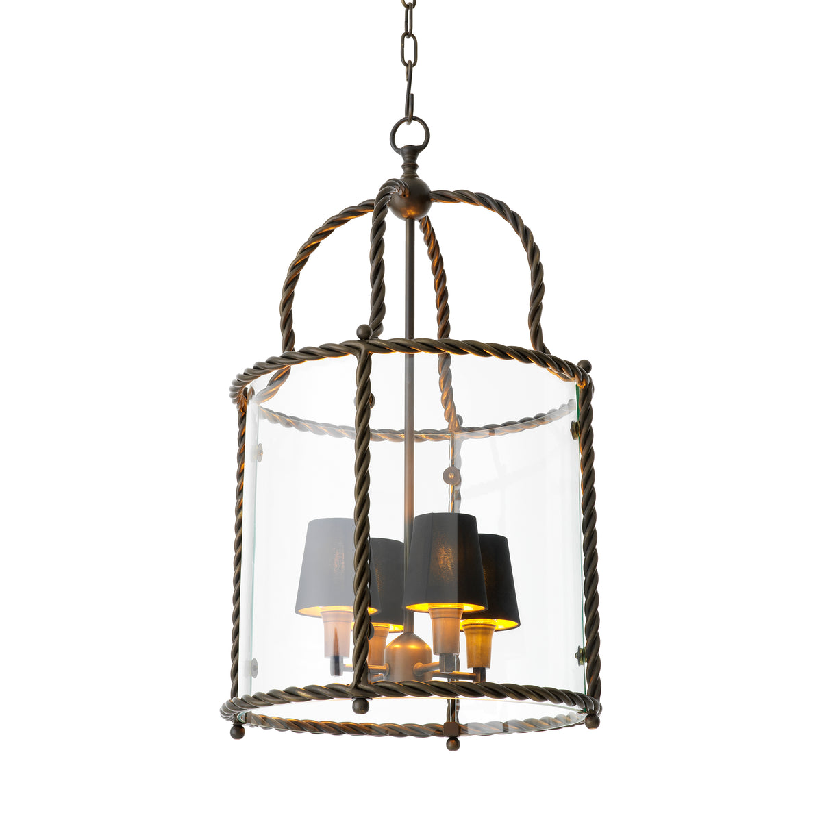 Pendant Preston bronze highlight finish incl black shades by Eichholtz