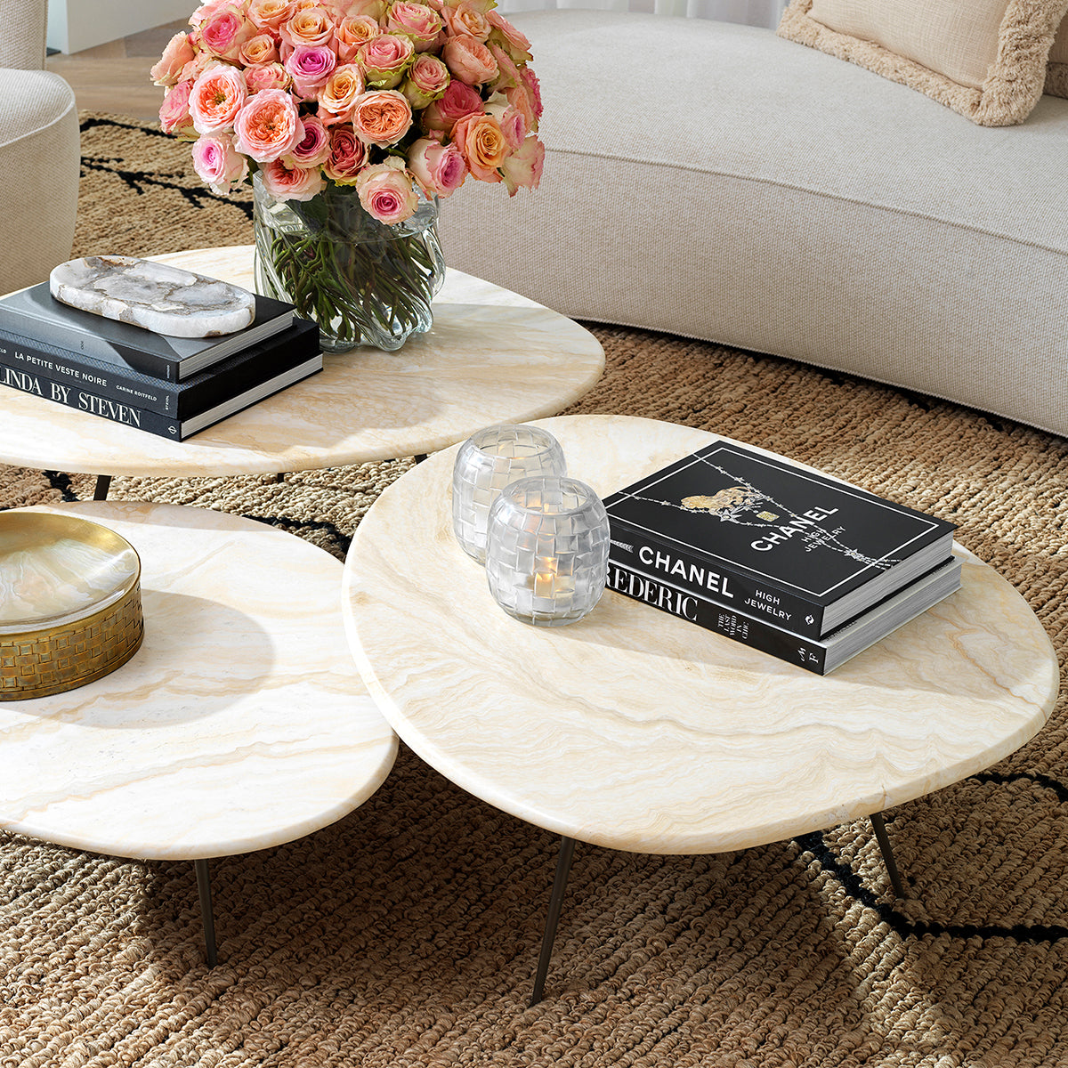 Rug Thornfield beige black 300 x 400 cm by Eichholtz