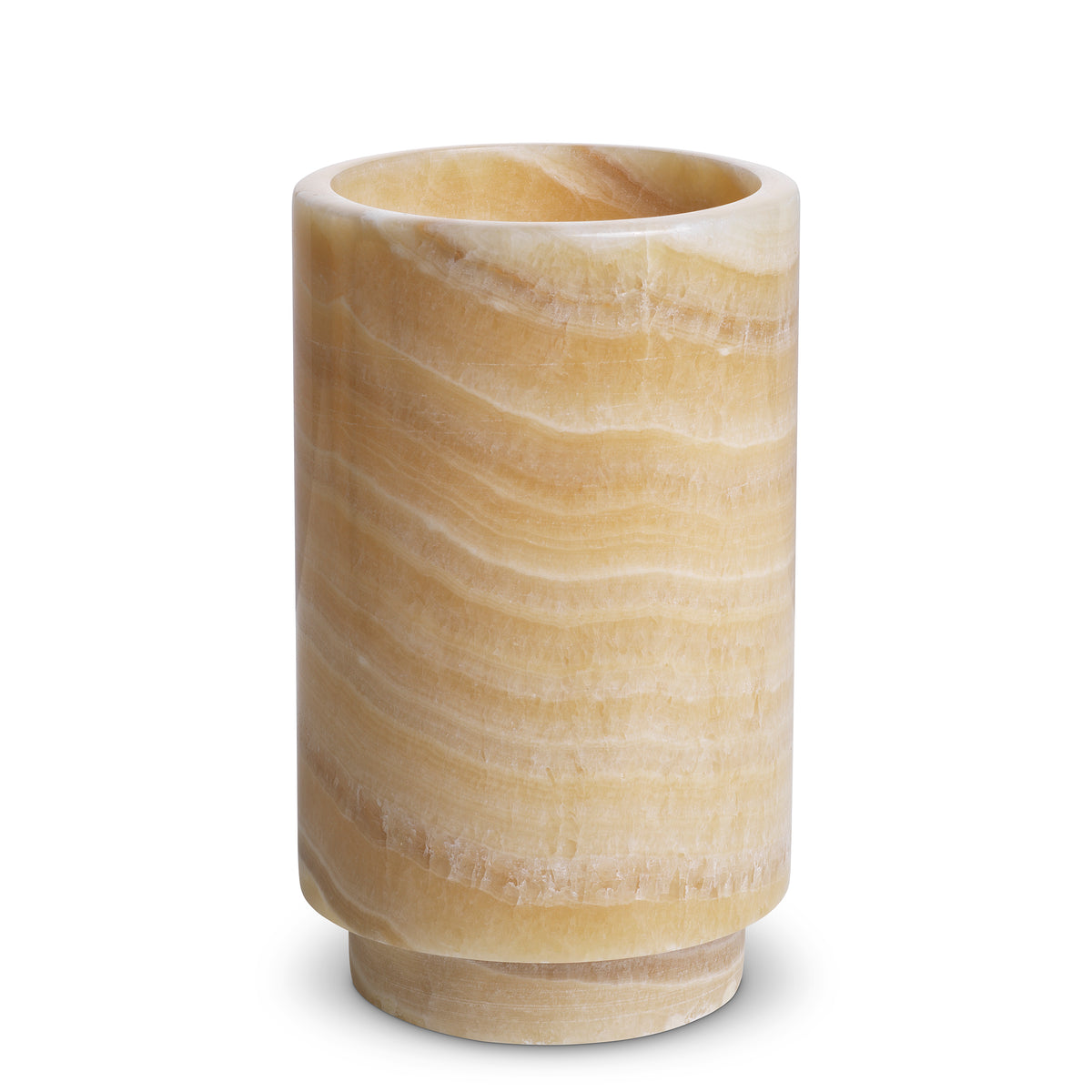 Tealight holder Leonidas yellow onyx set of 3 by Eichholtz