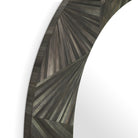 Mirror Cassara straw marquetry charcoal by Eichholtz