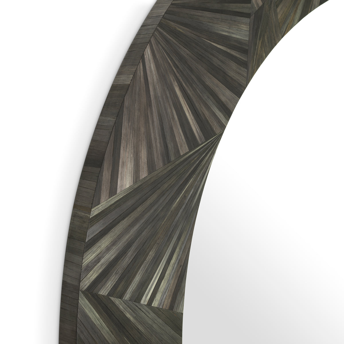 Mirror Cassara straw marquetry charcoal by Eichholtz