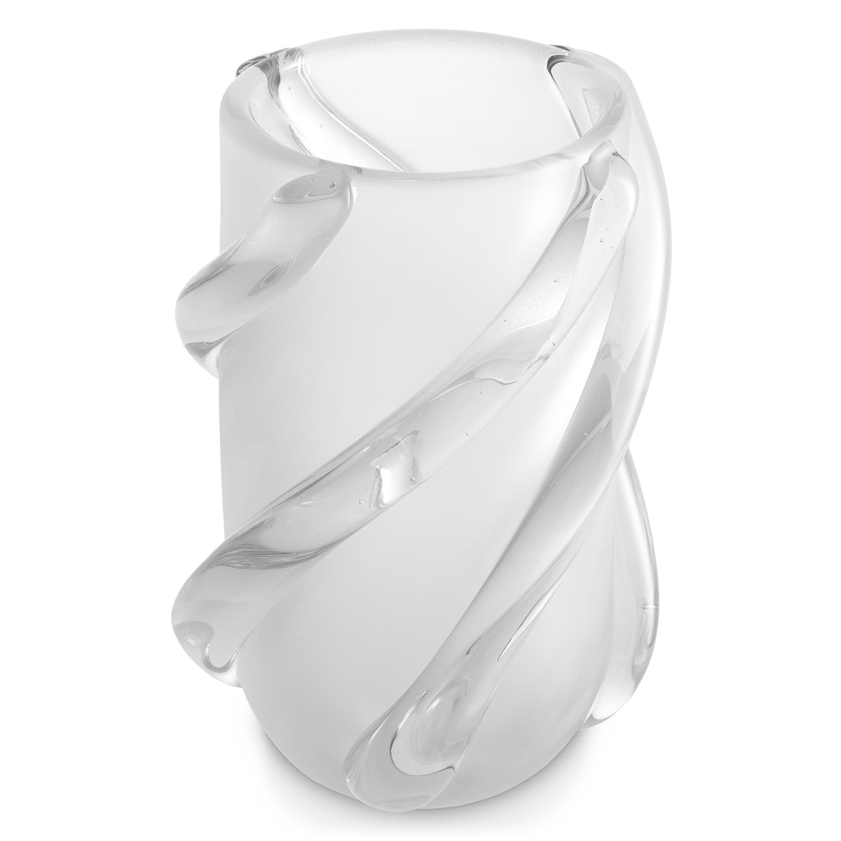 Vase Celestino M frosted white glass by Eichholtz