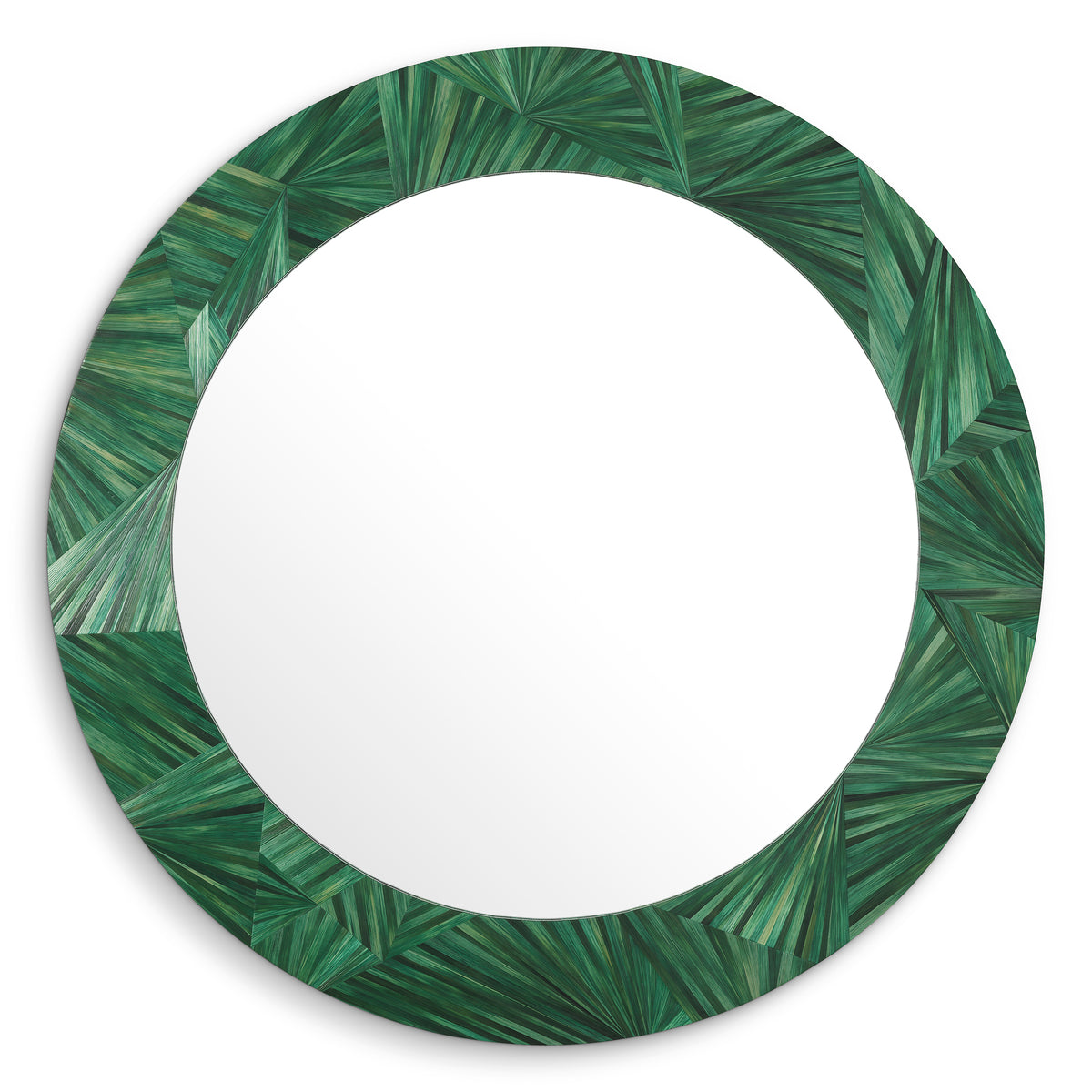 Mirror Cassara straw marquetry green by Eichholtz