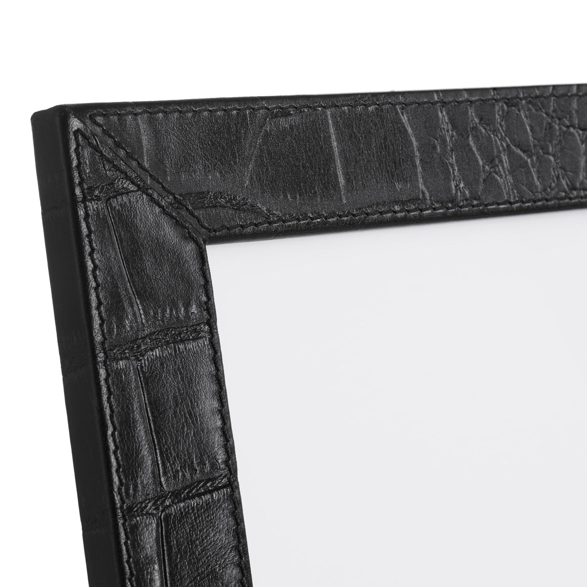 Picture Frame Scaleo croco embossed black leather set of 2 by Eichholtz