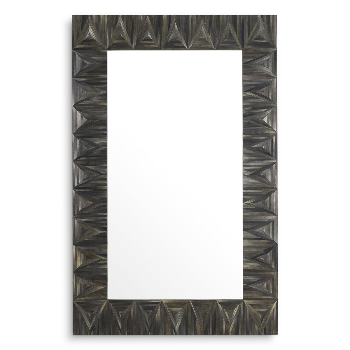 Mirror Belmont straw marquetry charcoal by Eichholtz