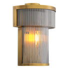 CDJ Wall Lamp Andromeda antique brass finish smoke glass by Eichholtz
