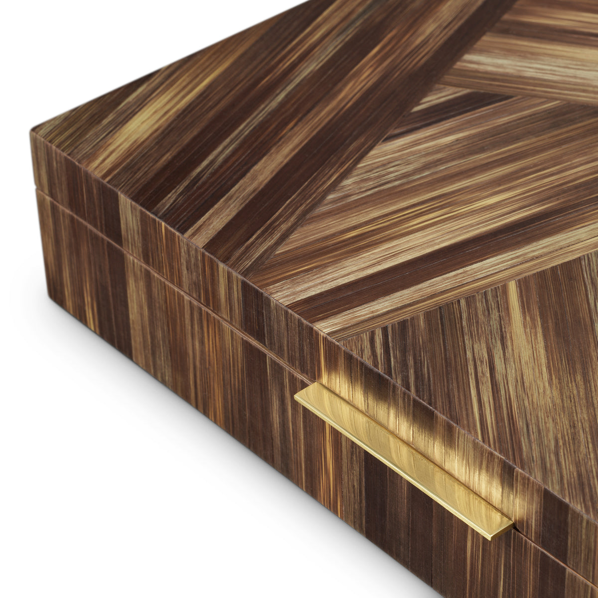 Box Harvard straw marquetry brown by Eichholtz