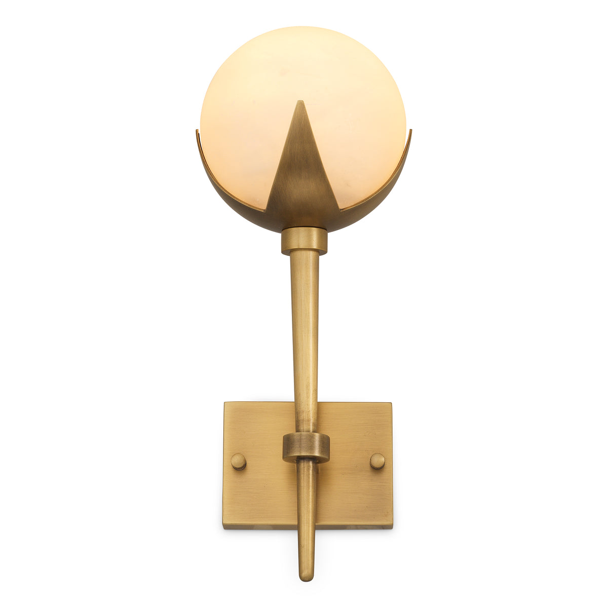 CDJ Wall Lamp Alesa Single antique brass finish alabaster by Eichholtz