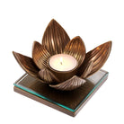 Tealight Holder Lotus vintage brass finish by Eichholtz