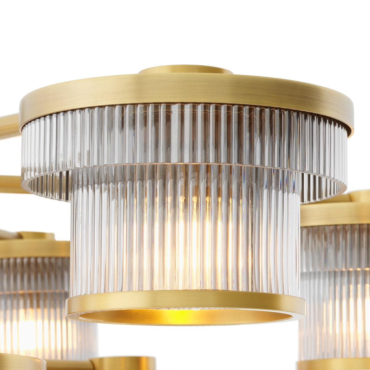 CDJ Chandelier Andromeda antique brass finish smoke glass by Eichholtz