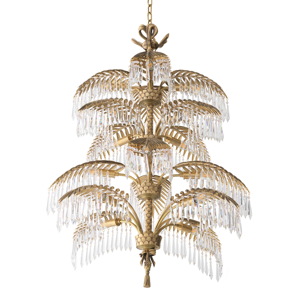 Chandelier Hildebrandt XL vintage brass finish by Eichholtz
