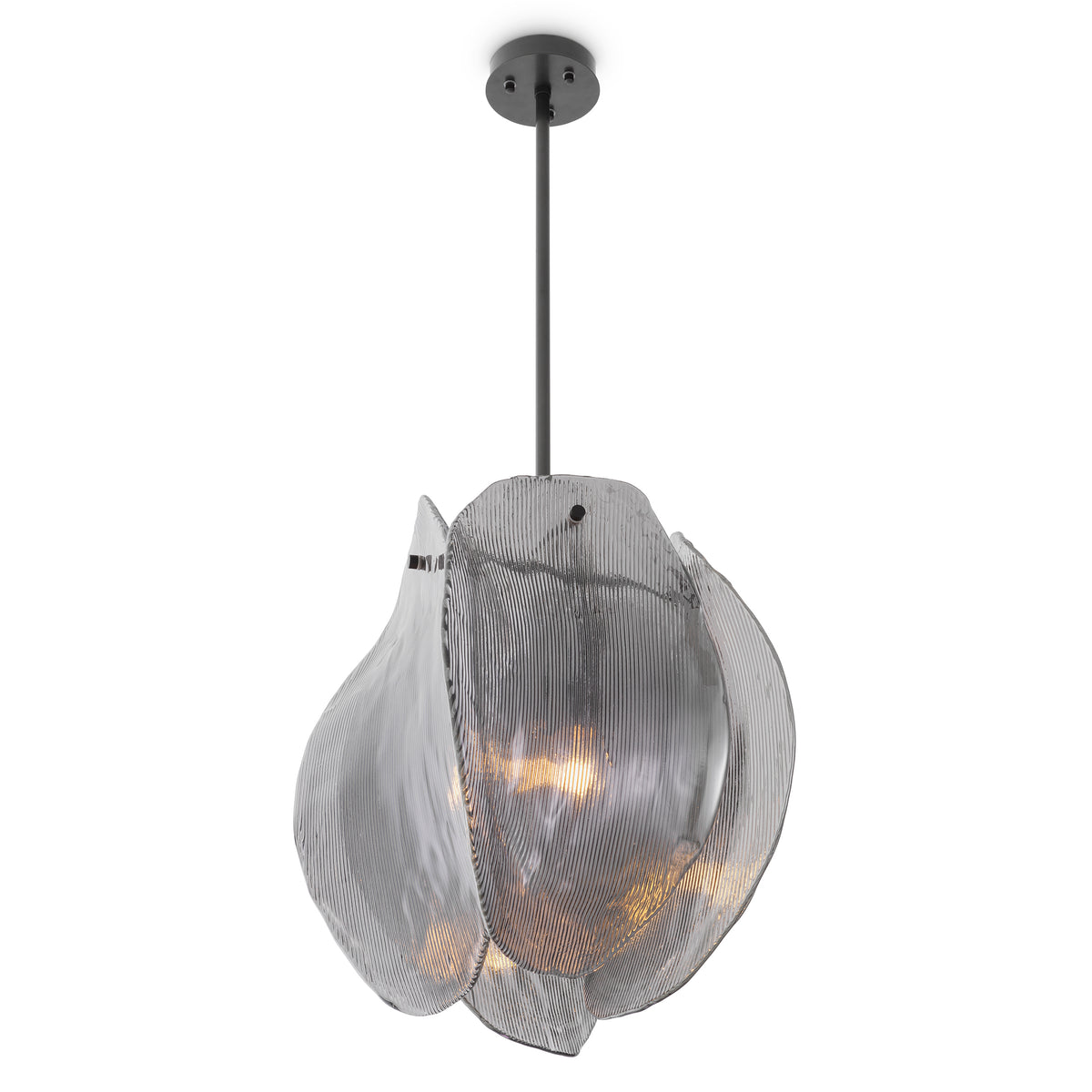 Chandelier Hibis S bronze finish smoke glass by Eichholtz