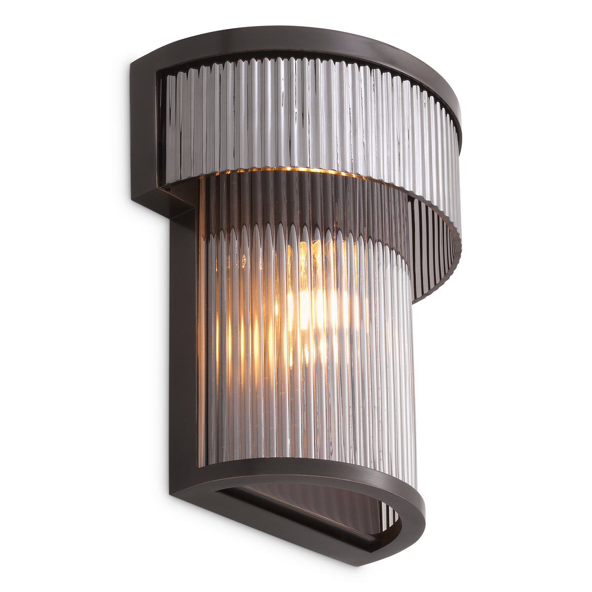 CDJ Wall Lamp Andromeda bronze highlight finish smoke glass by Eichholtz