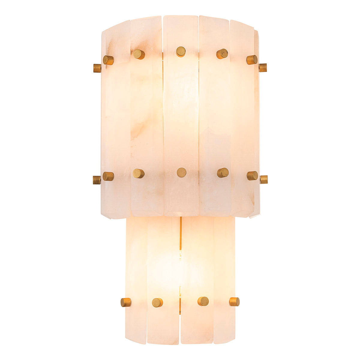 Wall Lamp Blason Double antique brass finish alabaster by Eichholtz