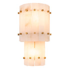 Wall Lamp Blason Double antique brass finish alabaster by Eichholtz