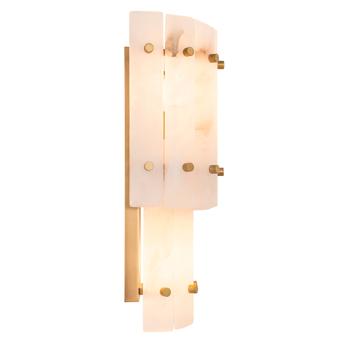 Wall Lamp Blason Double antique brass finish alabaster by Eichholtz