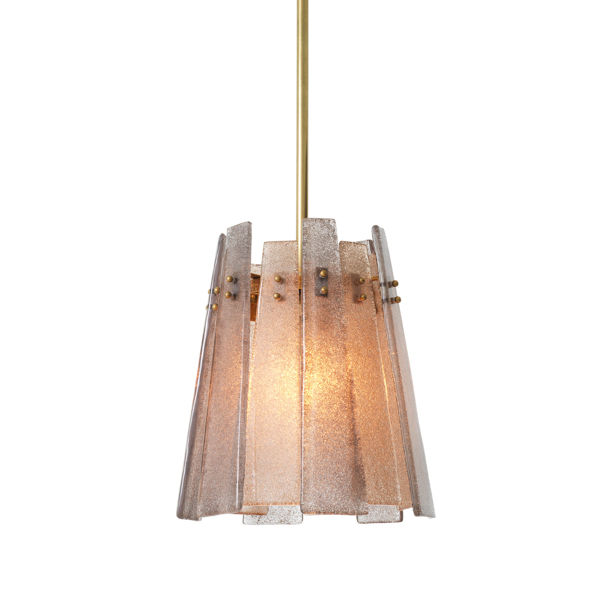 Pendant Cortese vintage brass finish grey smoke glass by Eichholtz