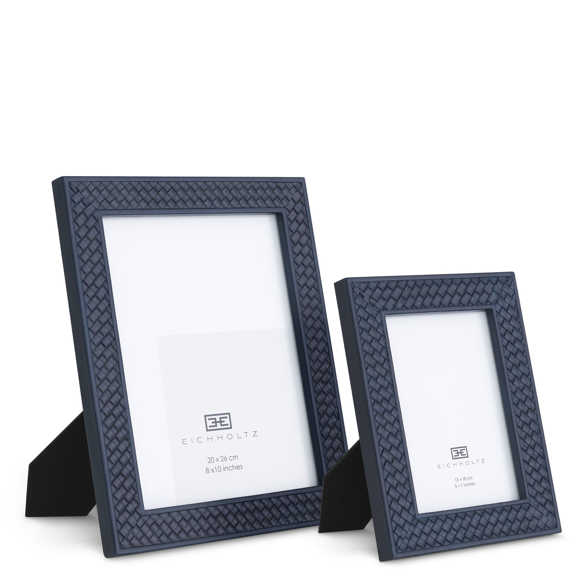 Picture Frame Nivo blue leather set of 2 by Eichholtz