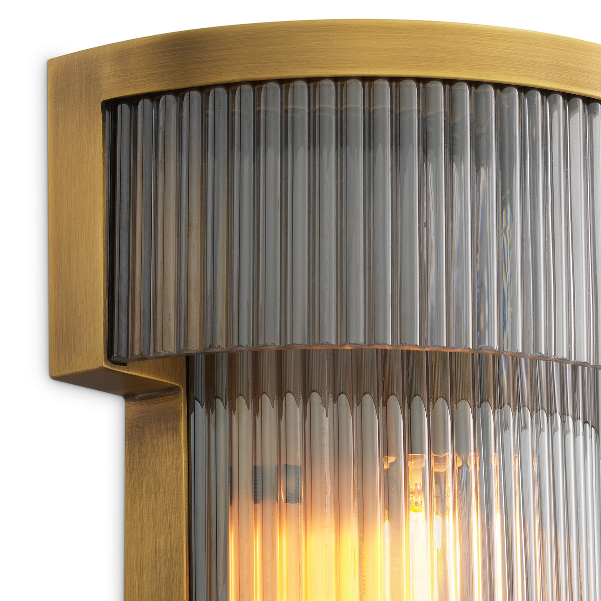 CDJ Wall Lamp Andromeda antique brass finish smoke glass by Eichholtz