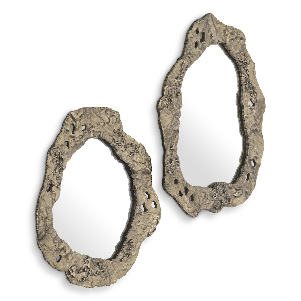 Mirror Foggia antique brass finish set of 2 by Eichholtz