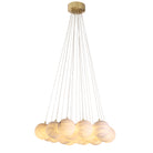 Chandelier Sphinx L antique brass finish alabaster by Eichholtz