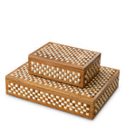 Box Cavendish L white brown beads by Eichholtz