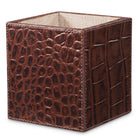 Desk Set Scaleo croco embossed antique brown leather set of 3 by Eichholtz