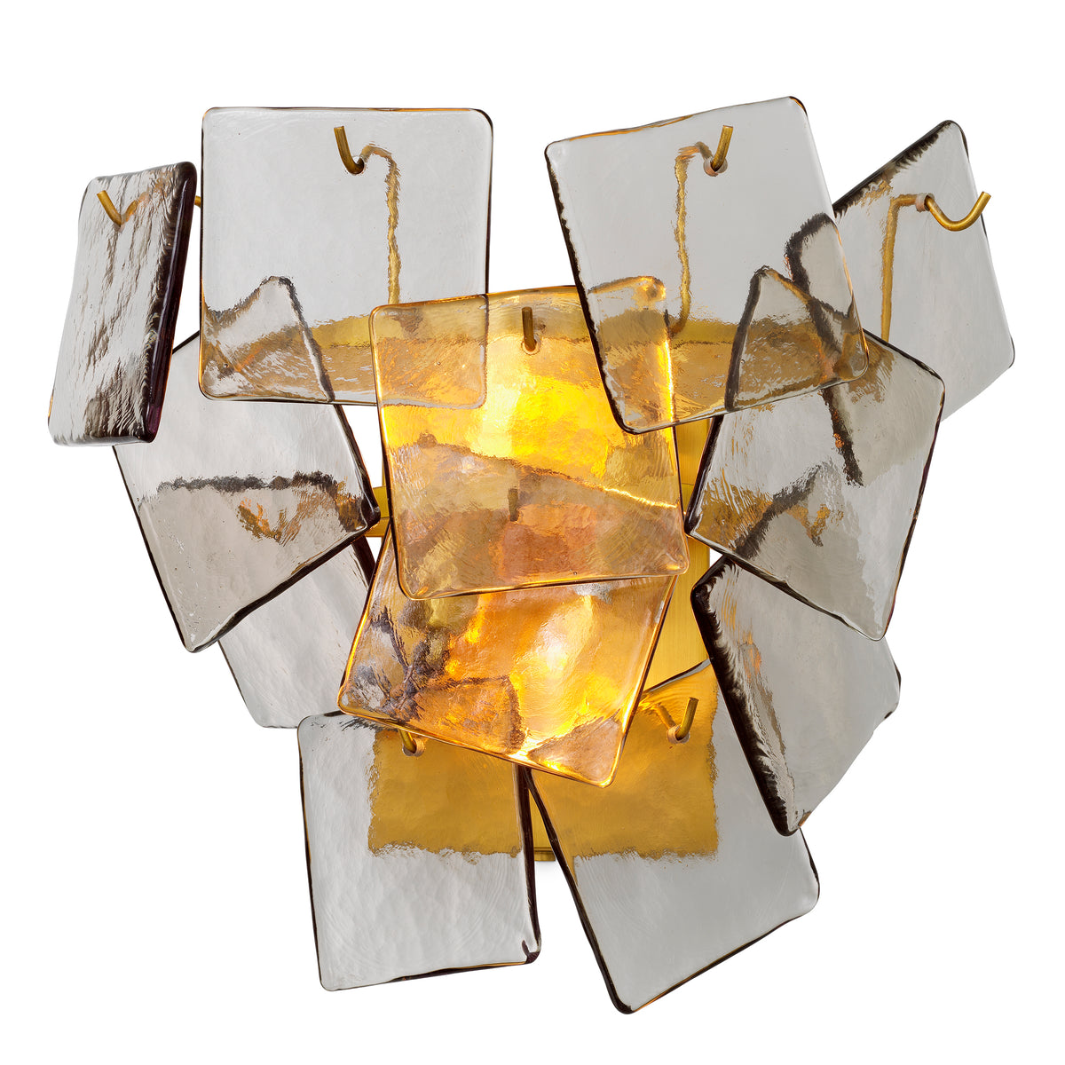 Wall Lamp Biltmore antique brass finish light smoke glass by Eichholtz