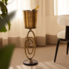 Wine Cooler Corwyn on stand antique brass finish by Eichholtz