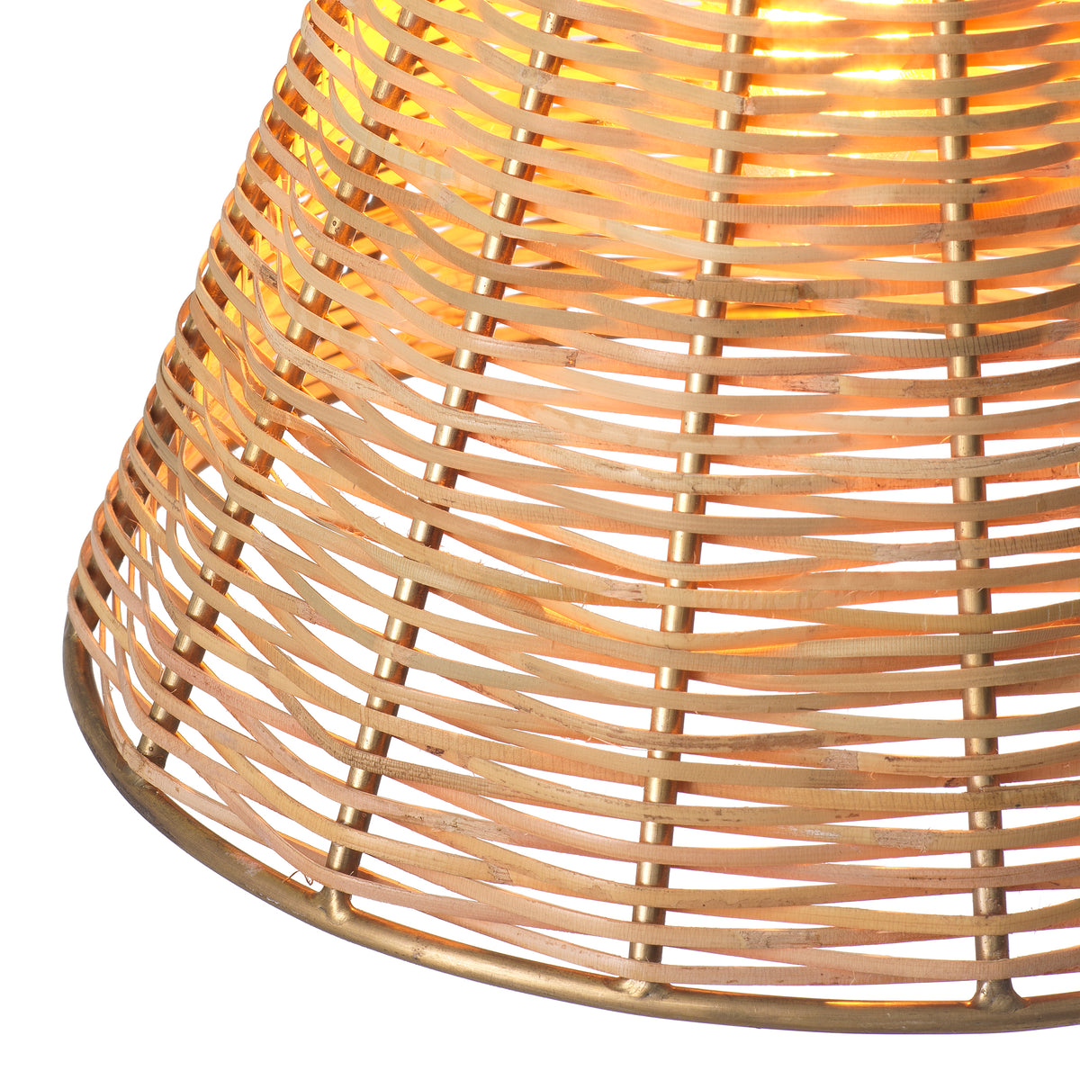 Pendant Kon Tiki vintage brass finish natural rattan by Eichholtz